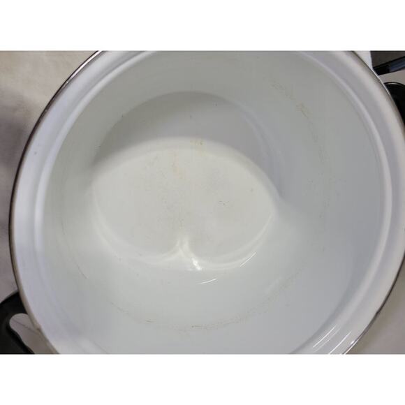 VINTAGE XL TABLETOPS UNLIMITED Stock Pot Porcelain Enamelware Fruit Theme - Picture 6 of 11